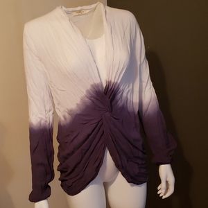 Womens Twist Knot Dip Dye Long Sleeve Tunic